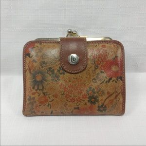 VTG Bettina Brown Floral Bifold Coin Purse Wallet